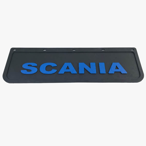 Spritzschutz Schmutzfänger Frontstoßstange Scania blau Schrift 600x180mm