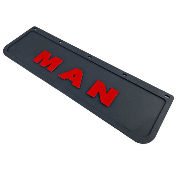 Spritzschutz Schmutzfänger Frontstoßstange MAN rot Schrift 600x180mm