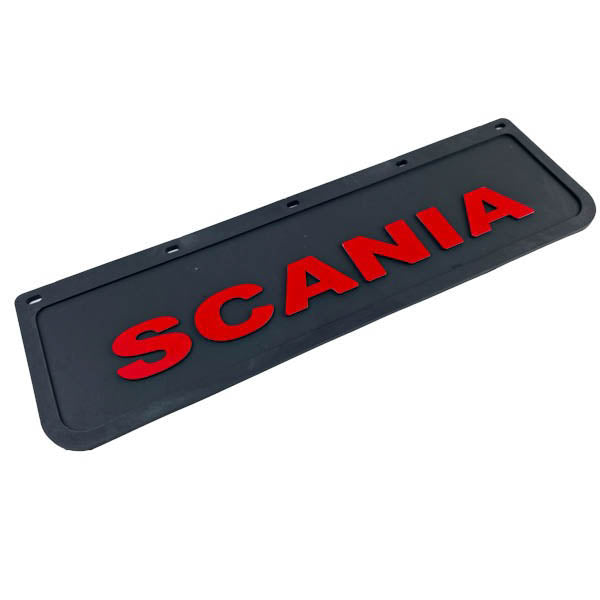 Spritzschutz Schmutzfänger Frontstoßstange Scania rot Schrift 600x180mm