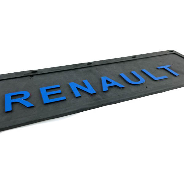 Spritzschutz Schmutzfänger Frontstoßstange Renault blau Schrift 600x180mm
