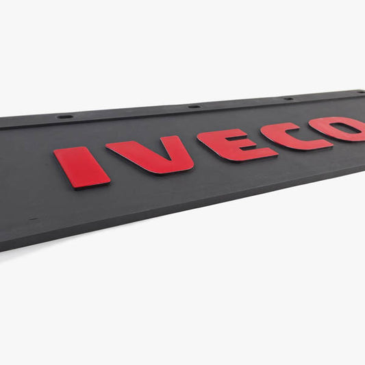 Spritzschutz Schmutzfänger Frontstoßstange Iveco rot Schrift 600x180mm