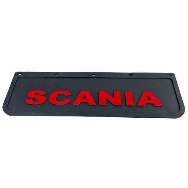Spritzschutz Schmutzfänger Frontstoßstange Scania rot Schrift 600x180mm