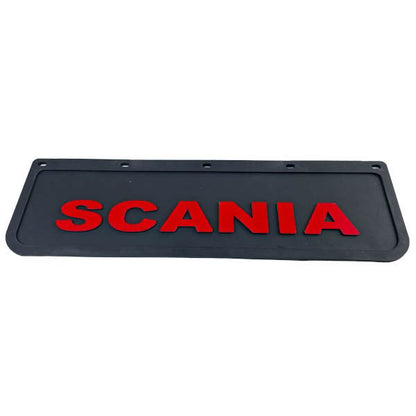 Spritzschutz Schmutzfänger Frontstoßstange Scania rot Schrift 600x180mm