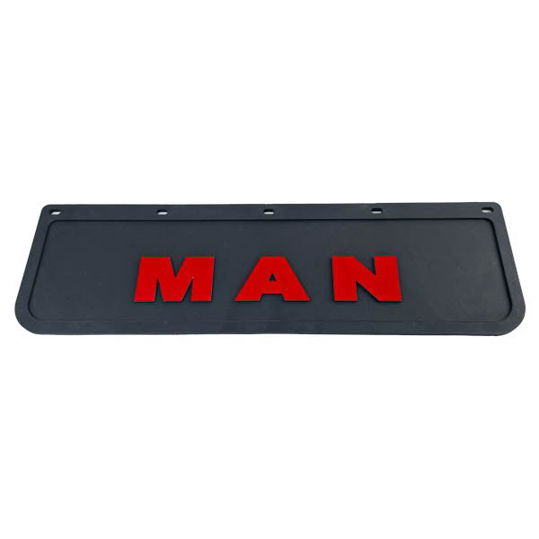 Spritzschutz Schmutzfänger Frontstoßstange MAN rot Schrift 600x180mm