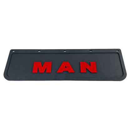 Spritzschutz Schmutzfänger Frontstoßstange MAN rot Schrift 600x180mm