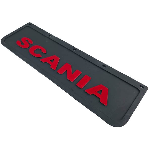 Spritzschutz Schmutzfänger Frontstoßstange Scania rot Schrift 600x180mm