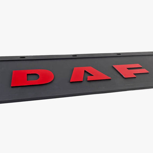 Spritzschutz Schmutzfänger Frontstoßstange DAF rot Schrift 600x180mm