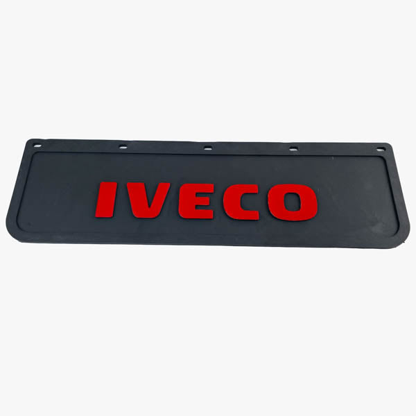 Spritzschutz Schmutzfänger Frontstoßstange Iveco rot Schrift 600x180mm