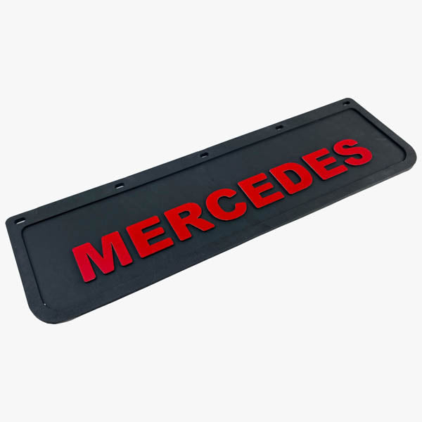 Spritzschutz Schmutzfänger Frontstoßstange Mercedes rot Schrift 600x180mm