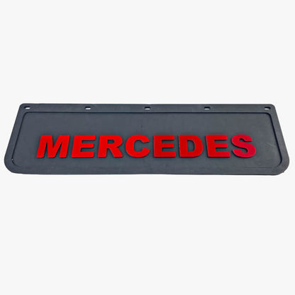 Spritzschutz Schmutzfänger Frontstoßstange Mercedes rot Schrift 600x180mm