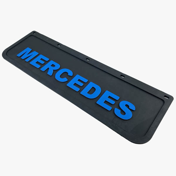 Spritzschutz Schmutzfänger Frontstoßstange Mercedes blau Schrift 600x180mm