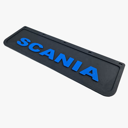 Spritzschutz Schmutzfänger Frontstoßstange Scania blau Schrift 600x180mm