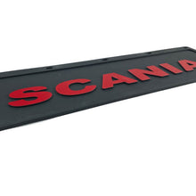 Spritzschutz Schmutzfänger Frontstoßstange Scania rot Schrift 600x180mm