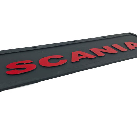 Spritzschutz Schmutzfänger Frontstoßstange Scania rot Schrift 600x180mm