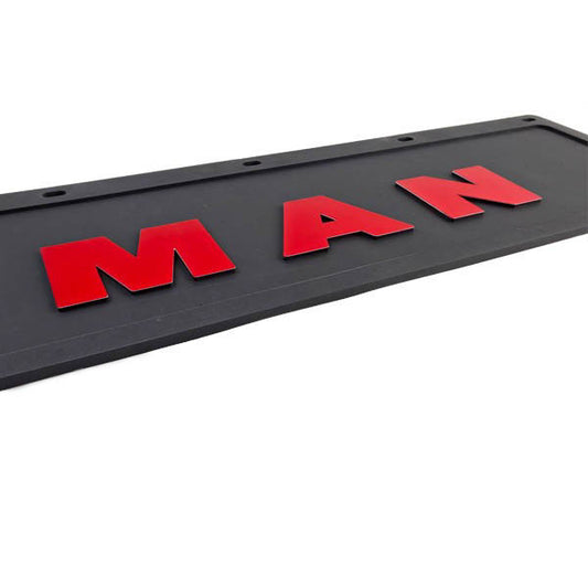 Spritzschutz Schmutzfänger Frontstoßstange MAN rot Schrift 600x180mm