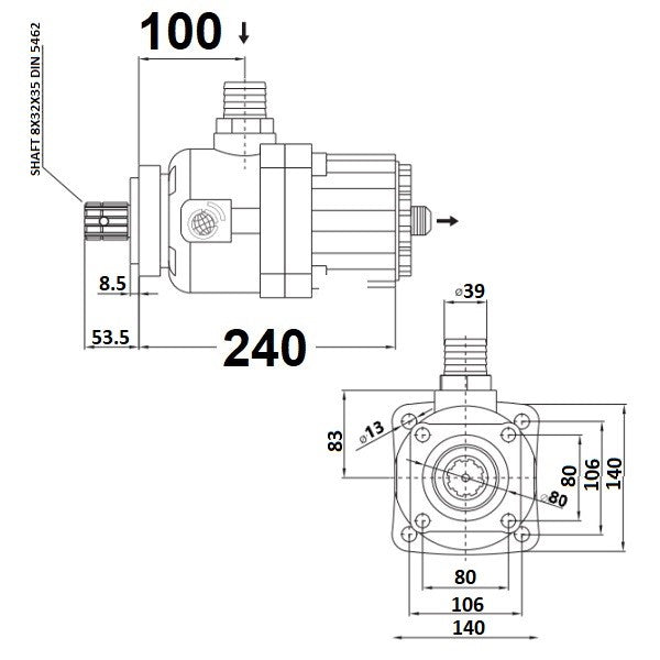 Hydraulikpumpe Kippanlage 105L 9 Kolben 16121051369
