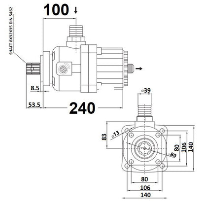 Hydraulikpumpe Kippanlage 105L 9 Kolben 16121051369