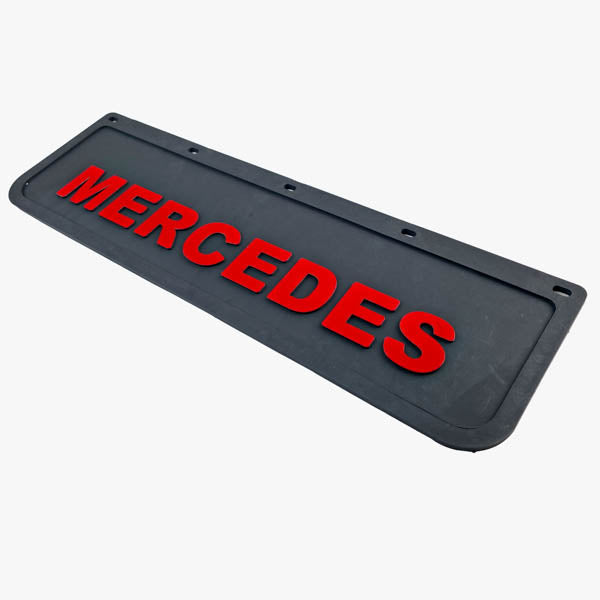 Spritzschutz Schmutzfänger Frontstoßstange Mercedes rot Schrift 600x180mm
