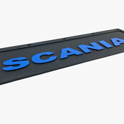 Spritzschutz Schmutzfänger Frontstoßstange Scania blau Schrift 600x180mm