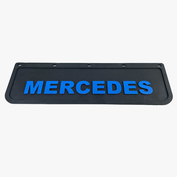 Spritzschutz Schmutzfänger Frontstoßstange Mercedes blau Schrift 600x180mm