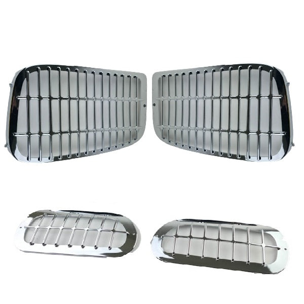 Set Scheinwerferrahmen Grill Mercedes Actros MP2 MP3 Chrom A9438260359 A9438260259
