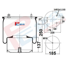 Luftfederbalg DAF F CF 75/ 85/ 95/ IV XF 95/ 105 | 1286251, 1697680, W01M588681, 1T15LNR3 887MK4, mit Metallkolben, Standard