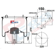 Luftfederbalg DAF XF95 | 0526651, 084.052-72A, 1154759, 1DF25-15, mit Metallkolben, Standard