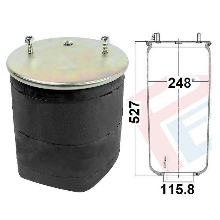 Luftfederbalg Sattelauflieger Gigant | 246169, 724NP01, 3053, 1R11-711, ohne Kolben, Standard