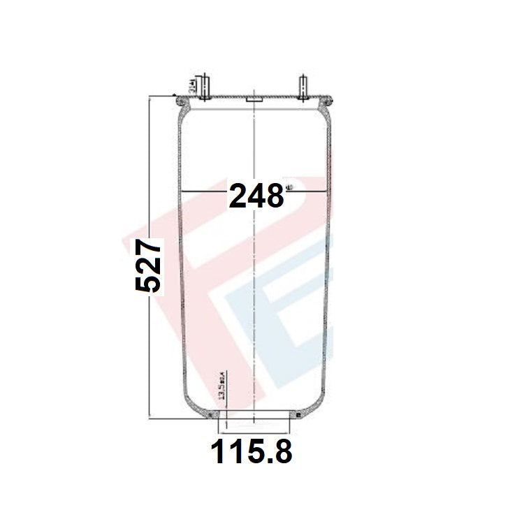 Luftfederbalg Sattelauflieger Gigant | 246169, 724NP01, 3053, 1R11-711, ohne Kolben, Standard