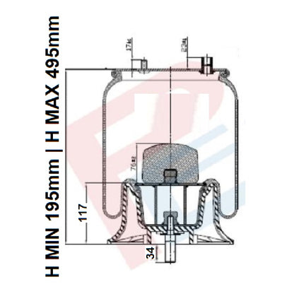 Luftfederbalg Iveco EuroCargo | W01M587313, 99458555, 99458557, mit Kunststoffkolben, Standard