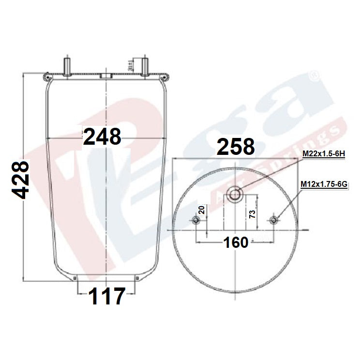 Luftfederbalg Sattelauflieger Gigant | 344007-01, 4007NP01, ohne Kolben, Standard