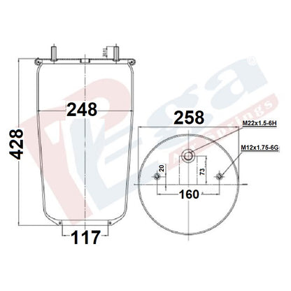 Luftfederbalg Sattelauflieger Gigant | 344007-01, 4007NP01, ohne Kolben, Standard