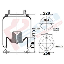 Luftfederbalg Sattelauflieger mit Achse SMB ROR Meritor | 4156NP07, 1R12719, 20.4156.7CM, W013589361, mit Metallkolben, Standard