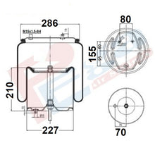 Luftfederbalg Scania | 6700NP02, 1R14-869, 1903608, 1944314, mit Metallkolben, Standard