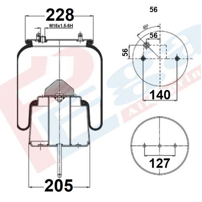 Luftfederbalg Reisebus Scania F/ K/ N | 1R11-840, mit Metallkolben, Standard