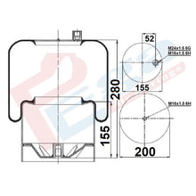 Luftfederbalg Mercedes Actros Atego Axor Econic | 4390NP21, A9423202821, A9423204921, mit Metallkolben, Standard