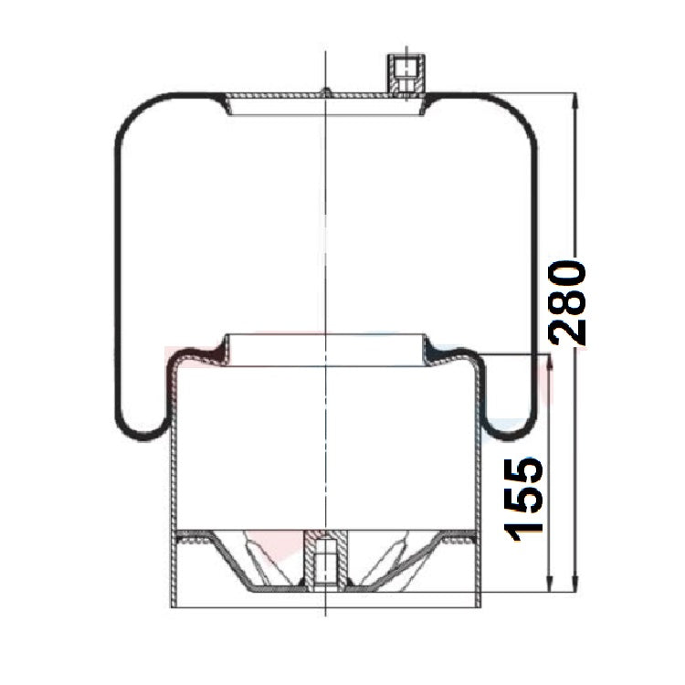 Luftfederbalg Mercedes Actros Atego Axor Econic | 4390NP21, A9423202821, A9423204921, mit Metallkolben, Standard