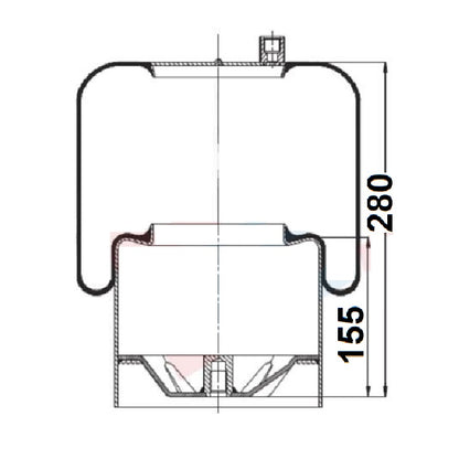 Luftfederbalg Mercedes Actros Atego Axor Econic | 4390NP21, A9423202821, A9423204921, mit Metallkolben, Standard