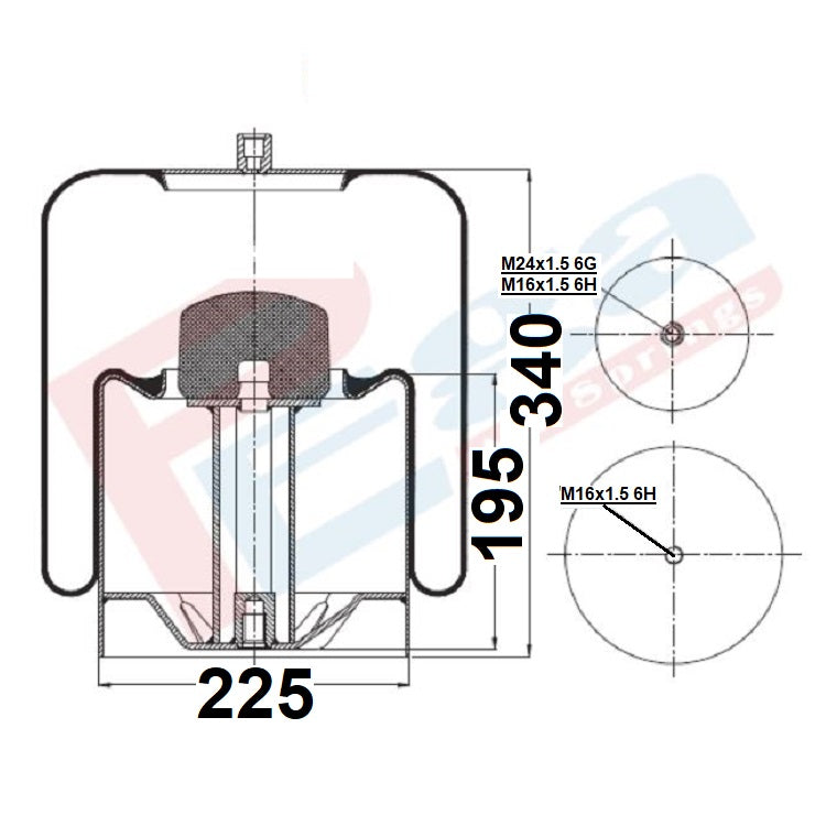 Luftfederbalg Mercedes Actros Atego Axor | 4838NP03, 9463200121, mit Metallkolben, Standard