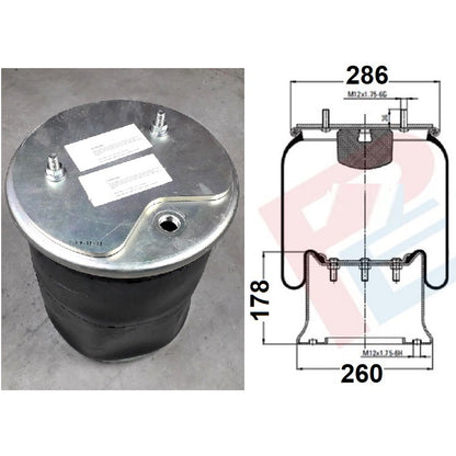 Luftfederbalg Sattelauflieger Schmitz | 017685, 1R14784, 1R14812, mit Metallkolben, Standard