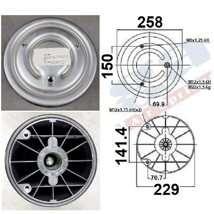 Luftfederbalg Sattelauflieger Schmitz | 1077929, 1R12-851, mit Kunststoffkolben, Standard