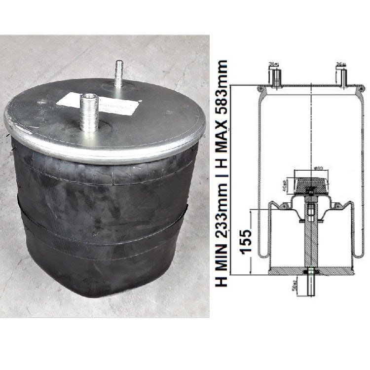 Luftfederbalg Sattelauflieger Gigant | V1DF21A-2, 166294, 2931412, mit Metallkolben, Standard