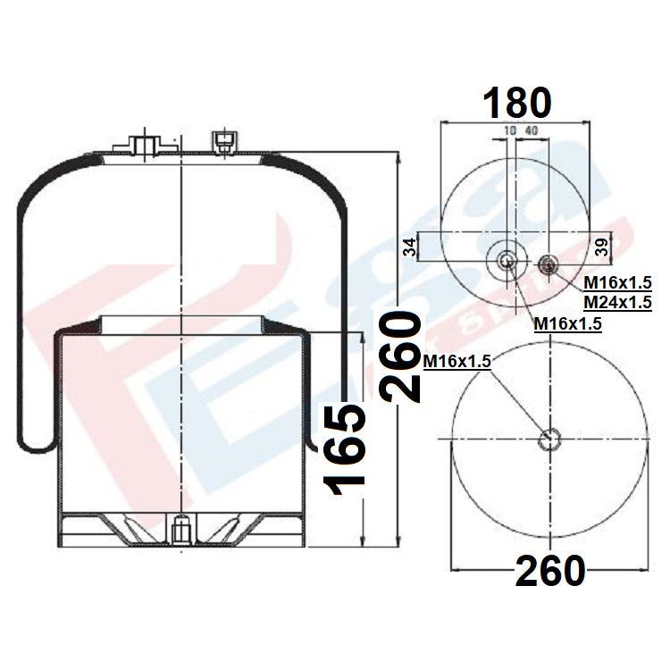Luftfederbalg Mercedes Actros Antos Arocs Axor | 9423202721, 9423207321, 4187NP22, 9423201921, mit Metallkolben, Standard