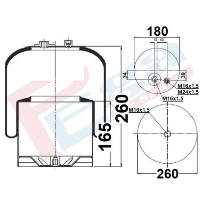 Luftfederbalg Mercedes Actros Antos Arocs Axor | 9423202721, 9423207321, 4187NP22, 9423201921, mit Metallkolben, Standard