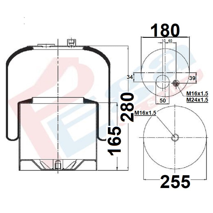 Luftfederbalg Mercedes Atego 970 974 975 967 | 9423203021, 9743200021, 4185NP01, 4185NP21, mit Metallkolben, hinten, links, rechts