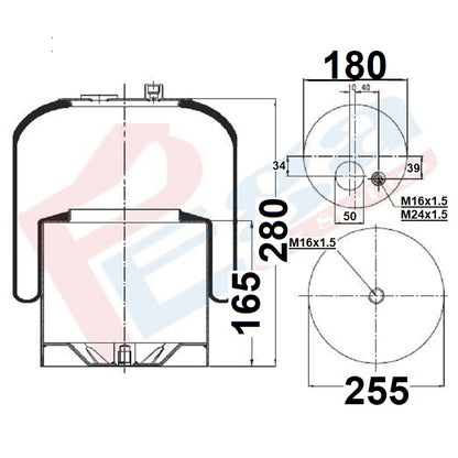 Luftfederbalg Mercedes Atego 970 974 975 967 | 9423203021, 9743200021, 4185NP01, 4185NP21, mit Metallkolben, hinten, links, rechts