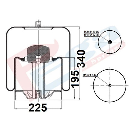 Luftfederbalg Mercedes Atego Actros Axor 1/ 2/ 3 930 950 | 4838NP02, 9423203621, 9463200221, mit Metallkolben, Standard