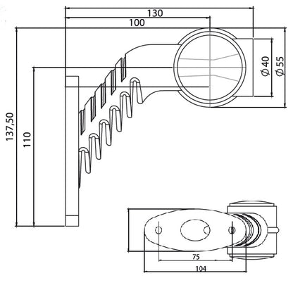 Umrissleuchte LED 24V seitlich 1300mm 720206