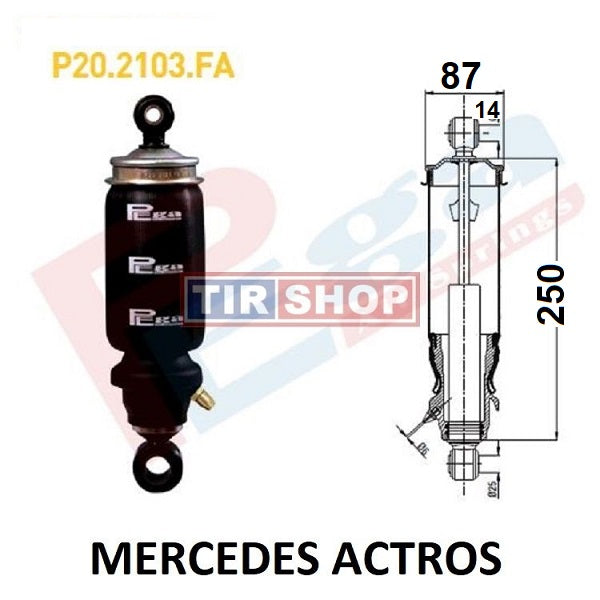 Fahrerhausstoßdämpfer Mercedes Actros 1 | 9428905219, 105408, 313675, vorne, links, rechts