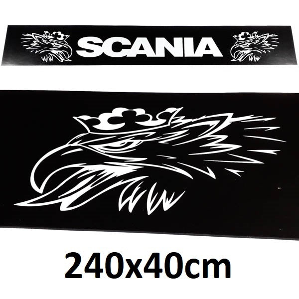 Schmutzfänger Spritzschutz hinten Scania Logo Schrift weiß 40x240cm